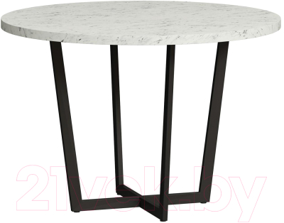Обеденный стол Loftyhome Мальборк Раунд / 1251844 (мрамор сноу) - фото