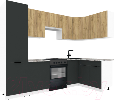 Готовая кухня ВерсоМебель Эко-1 1.4x2.6 правая - фото