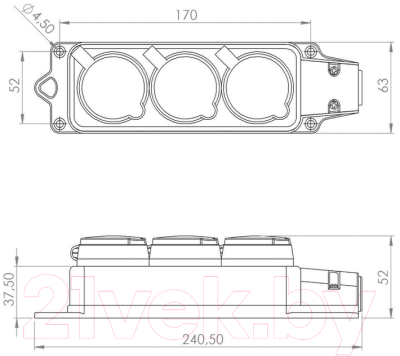 Розетка переносная Rexant 111-126