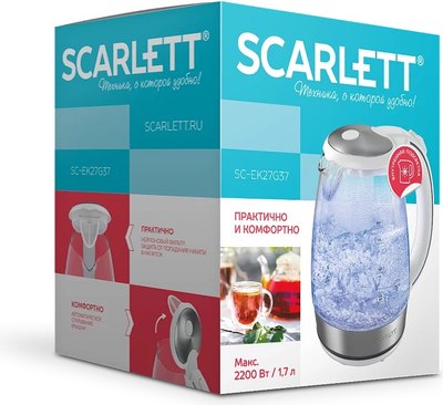 Электрочайник Scarlett SC-EK27G37 (белый)