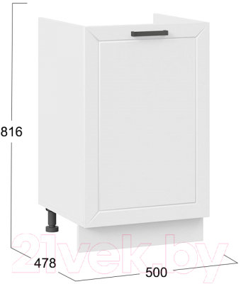 Шкаф под мойку ТриЯ Лорас 1Н5М (белый/холст белый)