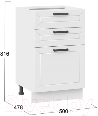 Шкаф-стол кухонный ТриЯ Лорас 1Н5Я3 (белый/холст белый)