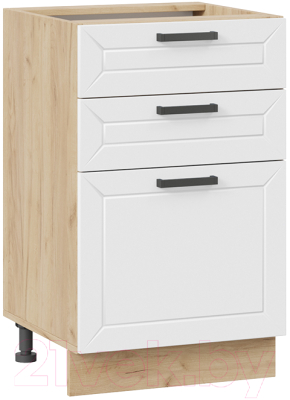 Шкаф-стол кухонный ТриЯ Лорас 1Н5Я3 (дуб крафт золотой/холст белый) - фото