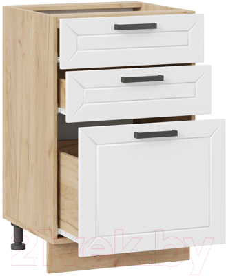 Шкаф-стол кухонный ТриЯ Лорас 1Н5Я3 (дуб крафт золотой/холст белый)