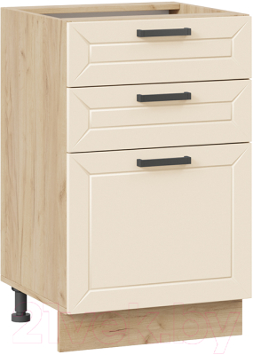 Шкаф-стол кухонный ТриЯ Лорас 1Н5Я3 (дуб крафт золотой/холст брюле) - фото