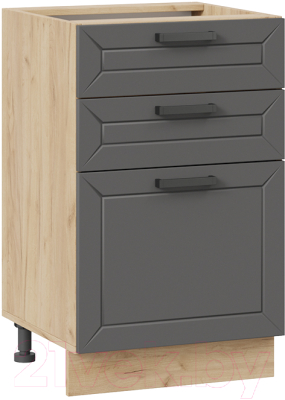 Шкаф-стол кухонный ТриЯ Лорас 1Н5Я3 (дуб крафт золотой/холст вулкан) - фото