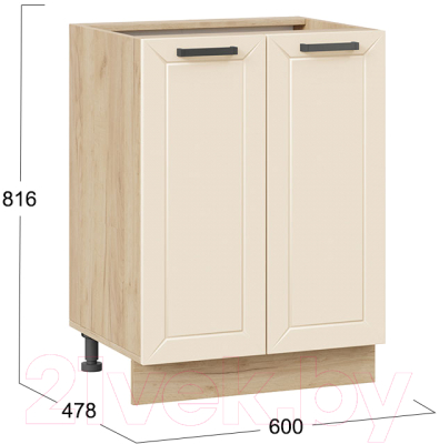 Шкаф-стол кухонный ТриЯ Лорас 1Н6 (дуб крафт золотой/холст брюле)