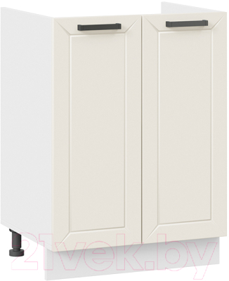 Шкаф под мойку ТриЯ Лорас 1Н6М (белый/холст брюле) - фото