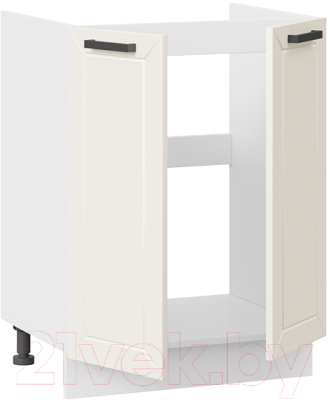 Шкаф под мойку ТриЯ Лорас 1Н6М (белый/холст брюле)