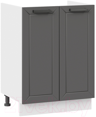 Шкаф под мойку ТриЯ Лорас 1Н6М (белый/холст вулкан) - фото