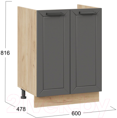 Шкаф под мойку ТриЯ Лорас 1Н6М (дуб крафт золотой/холст вулкан)