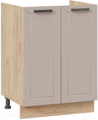 Шкаф под мойку ТриЯ Лорас 1Н6М (дуб крафт золотой/холст латте) - фото