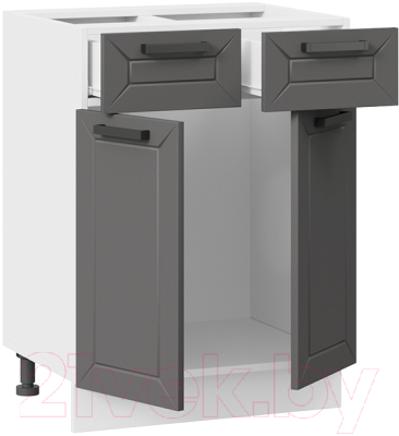 Шкаф-стол кухонный ТриЯ Лорас 1Н6Я1 (белый/холст вулкан)
