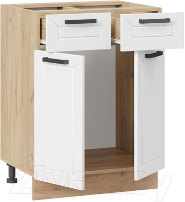 Шкаф-стол кухонный ТриЯ Лорас 1Н6Я1 (дуб крафт золотой/холст белый)