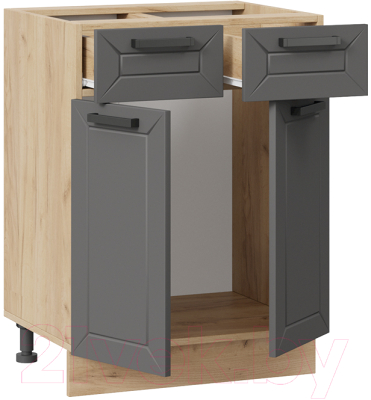 Шкаф-стол кухонный ТриЯ Лорас 1Н6Я1 (дуб крафт золотой/холст вулкан)