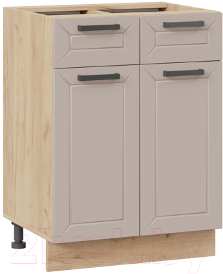 Шкаф-стол кухонный ТриЯ Лорас 1Н6Я1 (дуб крафт золотой/холст латте) - фото