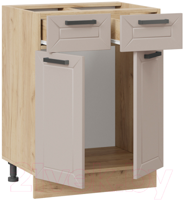 Шкаф-стол кухонный ТриЯ Лорас 1Н6Я1 (дуб крафт золотой/холст латте)