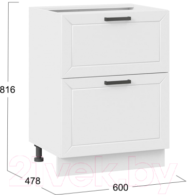 Шкаф-стол кухонный ТриЯ Лорас 1Н6Я2 (белый/холст белый)