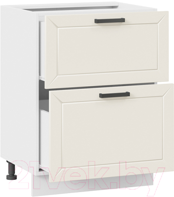 Шкаф-стол кухонный ТриЯ Лорас 1Н6Я2 (белый/холст брюле)