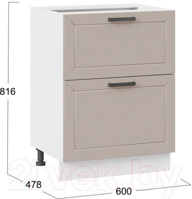 Шкаф-стол кухонный ТриЯ Лорас 1Н6Я2 (белый/холст латте)