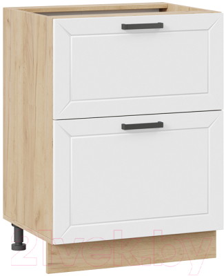 Шкаф-стол кухонный ТриЯ Лорас 1Н6Я2 (дуб крафт золотой/холст белый) - фото