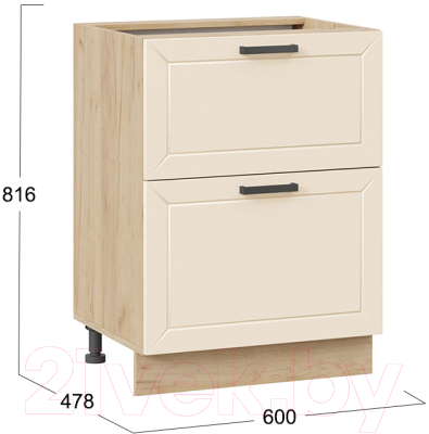 Шкаф-стол кухонный ТриЯ Лорас 1Н6Я2 (дуб крафт золотой/холст брюле)