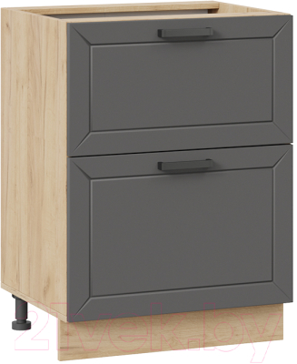 Шкаф-стол кухонный ТриЯ Лорас 1Н6Я2 (дуб крафт золотой/холст вулкан) - фото