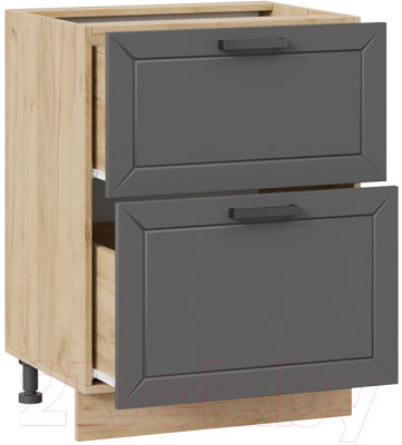 Шкаф-стол кухонный ТриЯ Лорас 1Н6Я2 (дуб крафт золотой/холст вулкан)