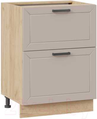 Шкаф-стол кухонный ТриЯ Лорас 1Н6Я2 (дуб крафт золотой/холст латте) - фото