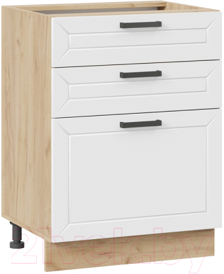 Шкаф-стол кухонный ТриЯ Лорас 1Н6Я3 (дуб крафт золотой/холст белый) - фото