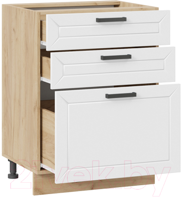 Шкаф-стол кухонный ТриЯ Лорас 1Н6Я3 (дуб крафт золотой/холст белый)