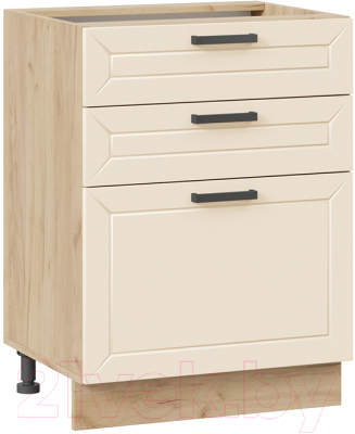 Шкаф-стол кухонный ТриЯ Лорас 1Н6Я3 (дуб крафт золотой/холст брюле) - фото