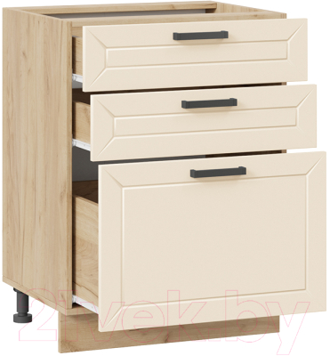 Шкаф-стол кухонный ТриЯ Лорас 1Н6Я3 (дуб крафт золотой/холст брюле)