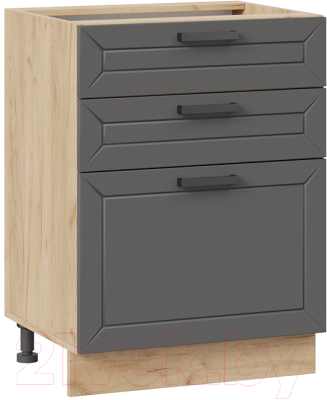 Шкаф-стол кухонный ТриЯ Лорас 1Н6Я3 (дуб крафт золотой/холст вулкан) - фото