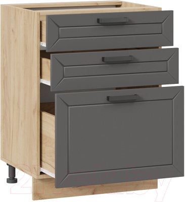 Шкаф-стол кухонный ТриЯ Лорас 1Н6Я3 (дуб крафт золотой/холст вулкан)