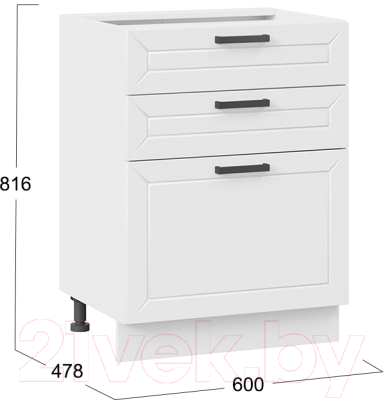 Шкаф-стол кухонный ТриЯ Лорас 1Н6Я3 (белый/холст белый)