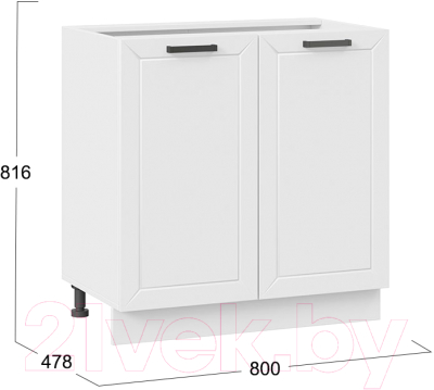 Шкаф-стол кухонный ТриЯ Лорас 1Н8 (белый/холст белый)