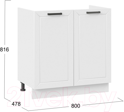 Шкаф под мойку ТриЯ Лорас 1Н8М (белый/холст белый)