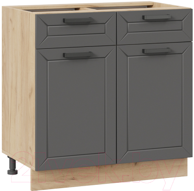 Шкаф-стол кухонный ТриЯ Лорас 1Н8Я1 (дуб крафт золотой/холст вулкан) - фото