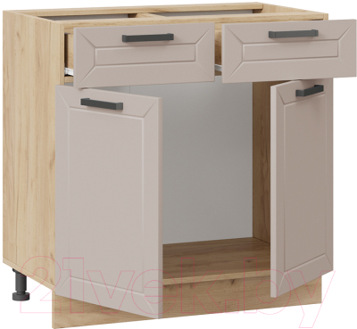 Шкаф-стол кухонный ТриЯ Лорас 1Н8Я1 (дуб крафт золотой/холст латте)