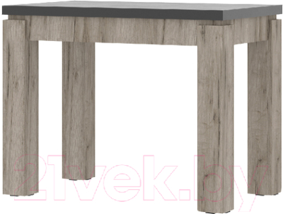 Обеденный стол Стендмебель Эдинбург (черный/дуб крафт серый) - фото