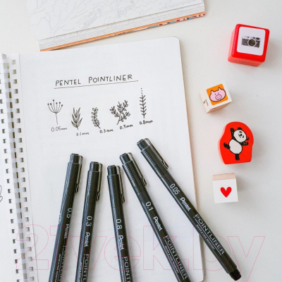 Ручка капиллярная Pentel Pointliner / S20P-1A