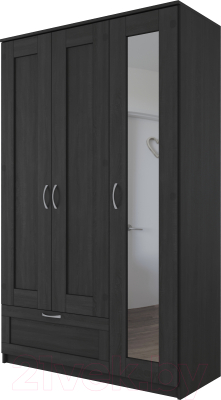 Шкаф Mio Tesoro Сириус 3-х створчатый 1 ящик 2.02.01.030.5 (дуб венге) - фото