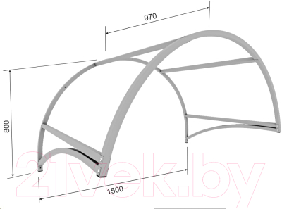Каркас козырька ИМпласт Арка 1500x970