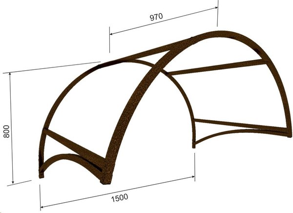 Козырек ИМпласт Арка Полимер 1500x1050