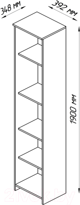 Стеллаж Mio Tesoro Сириус 39x190 2.02.07.150.1