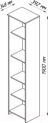 Стеллаж Mio Tesoro Сириус 39x190 2.02.07.150.5 (дуб венге)