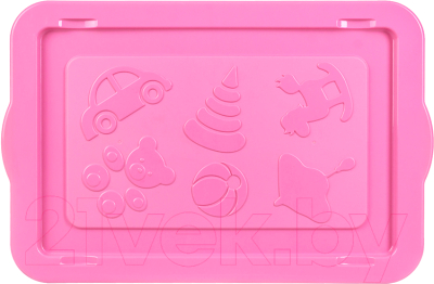 Ящик для хранения El Casa KidsBox Милые щенки / 640332 (белый с розовой крышкой)