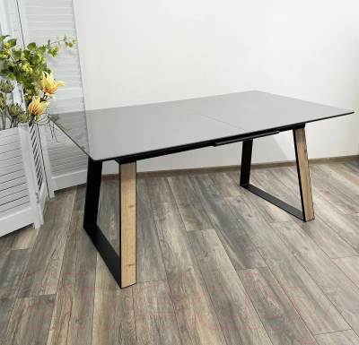 Обеденный стол M-City Франк 160 / 480M04465 (графит/дуб галифакс черный)