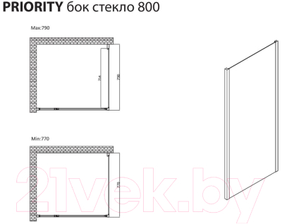 Душевая стенка Allen Brau Priority 3.31041.BA / 294070